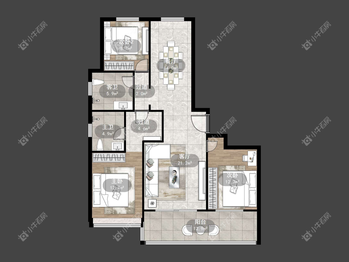 镇江天壹公馆（风华里）在售二手房源户型图_小牛看房