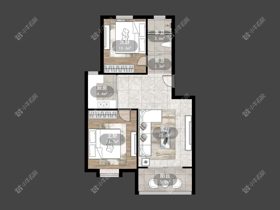 镇江嘉荟新城中苑在售二手房源户型图_小牛看房