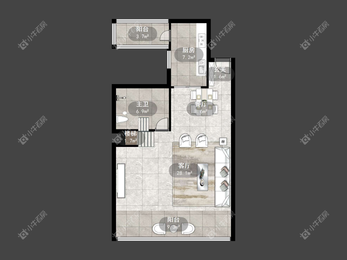 镇江融创华南映在售二手房源户型图_小牛看房