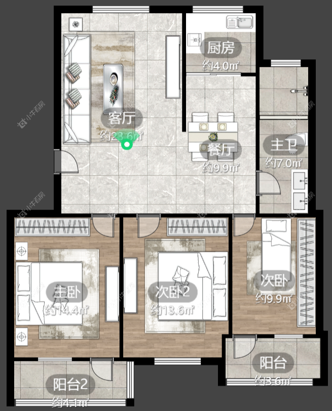 镇江丹桂园北区在售二手房源户型图_小牛看房