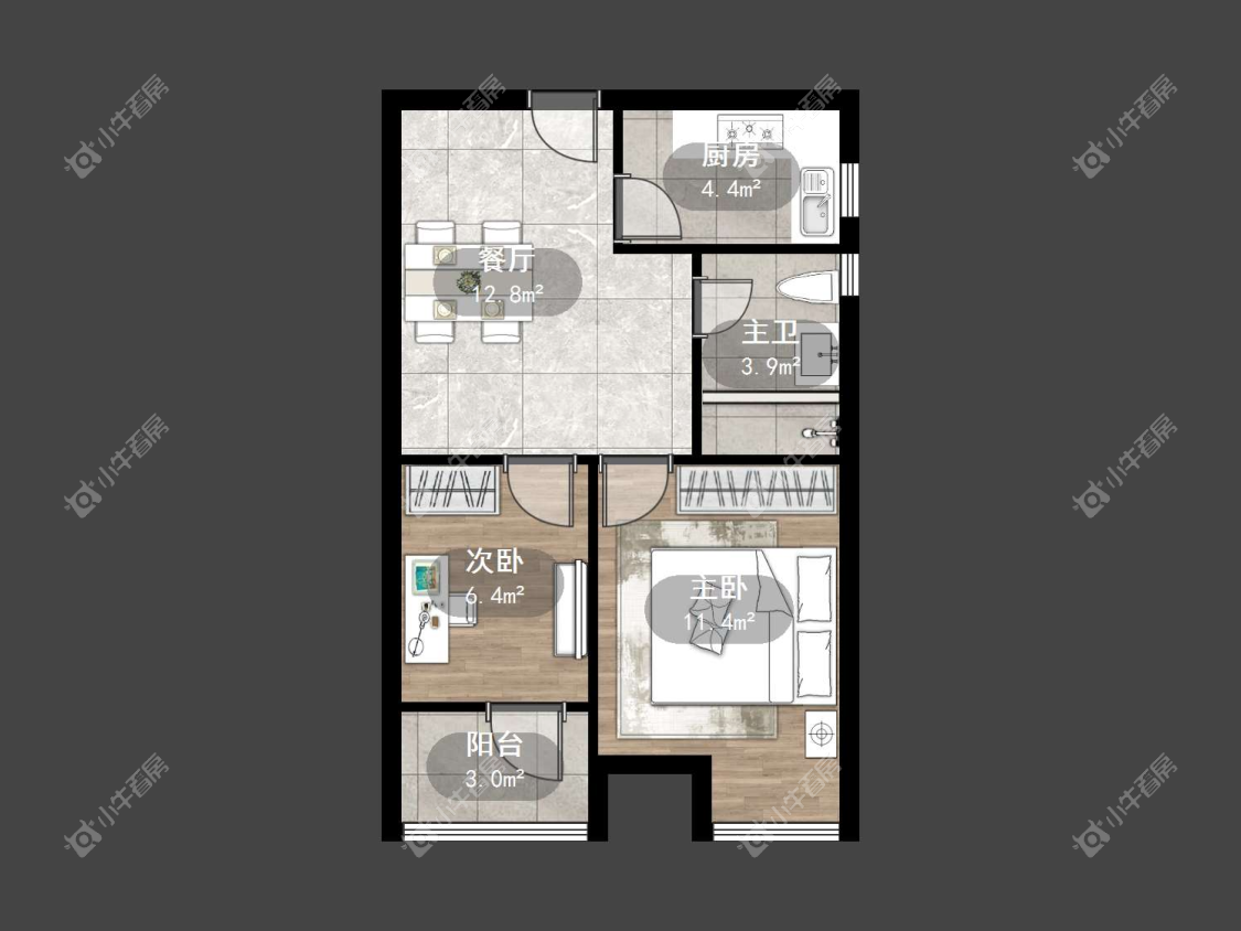 镇江荣城国际一期在售二手房源户型图_小牛看房