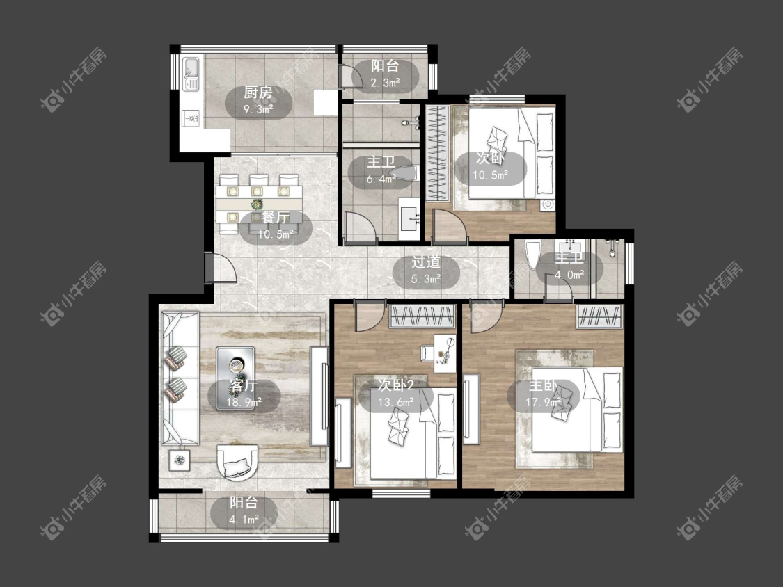 镇江天波城在售二手房源户型图_小牛看房