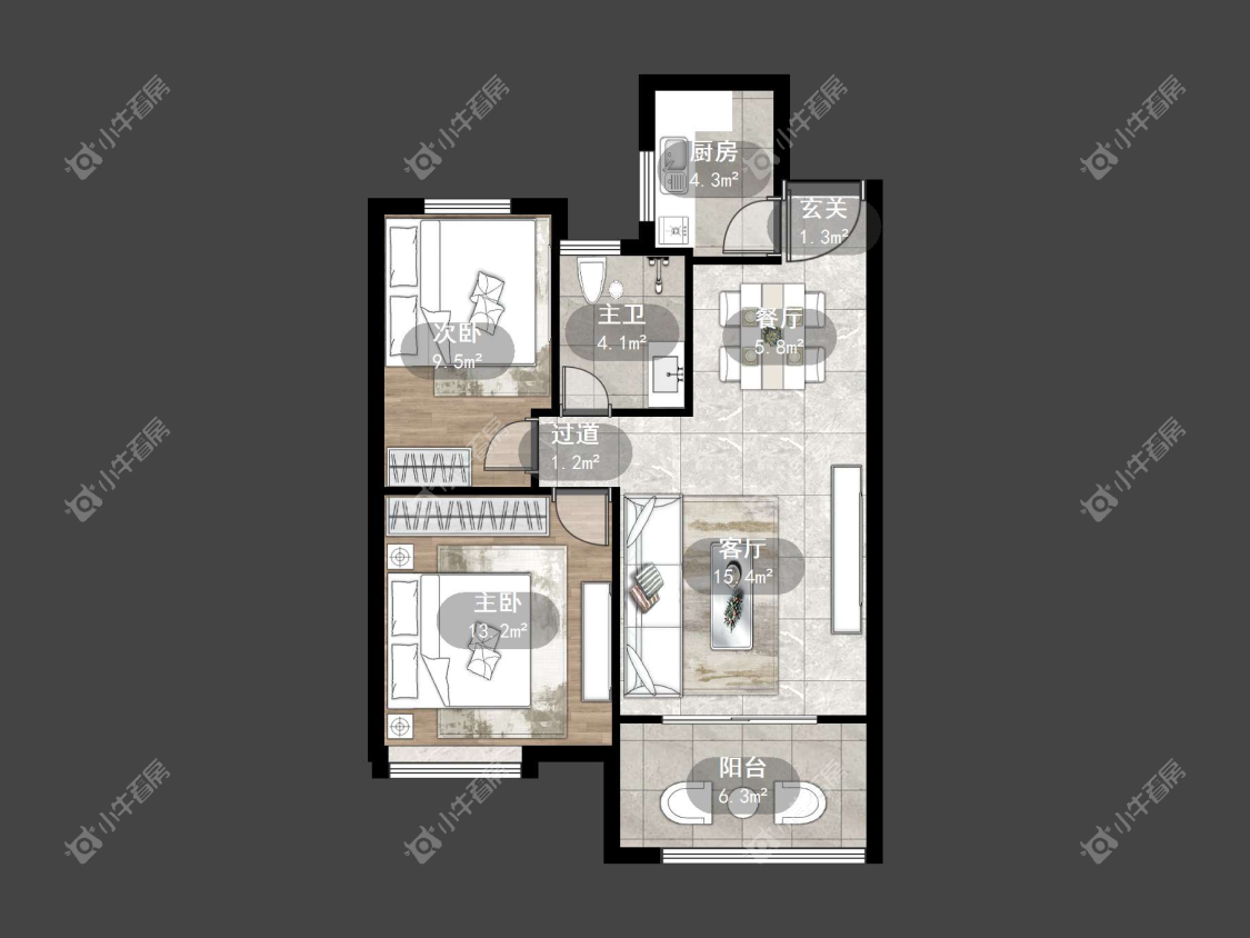 镇江紫竹园在售二手房源户型图_小牛看房
