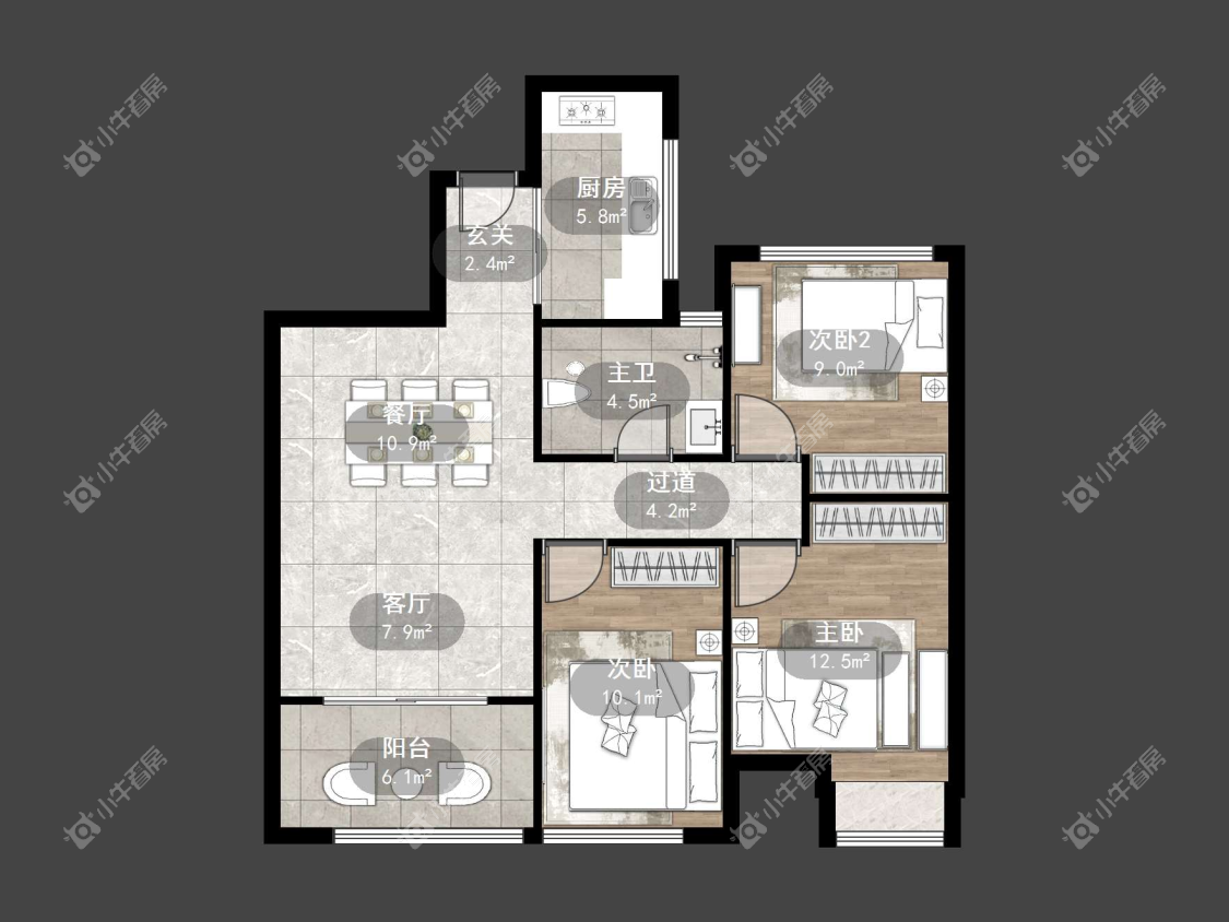 镇江昆仑华府在售二手房源户型图_小牛看房