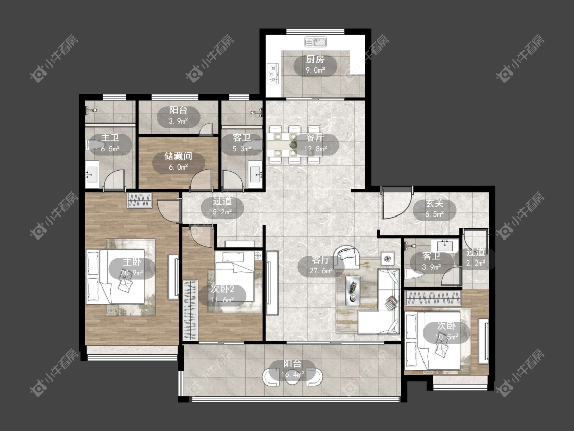 镇江璞悦观邸在售二手房源户型图_小牛看房