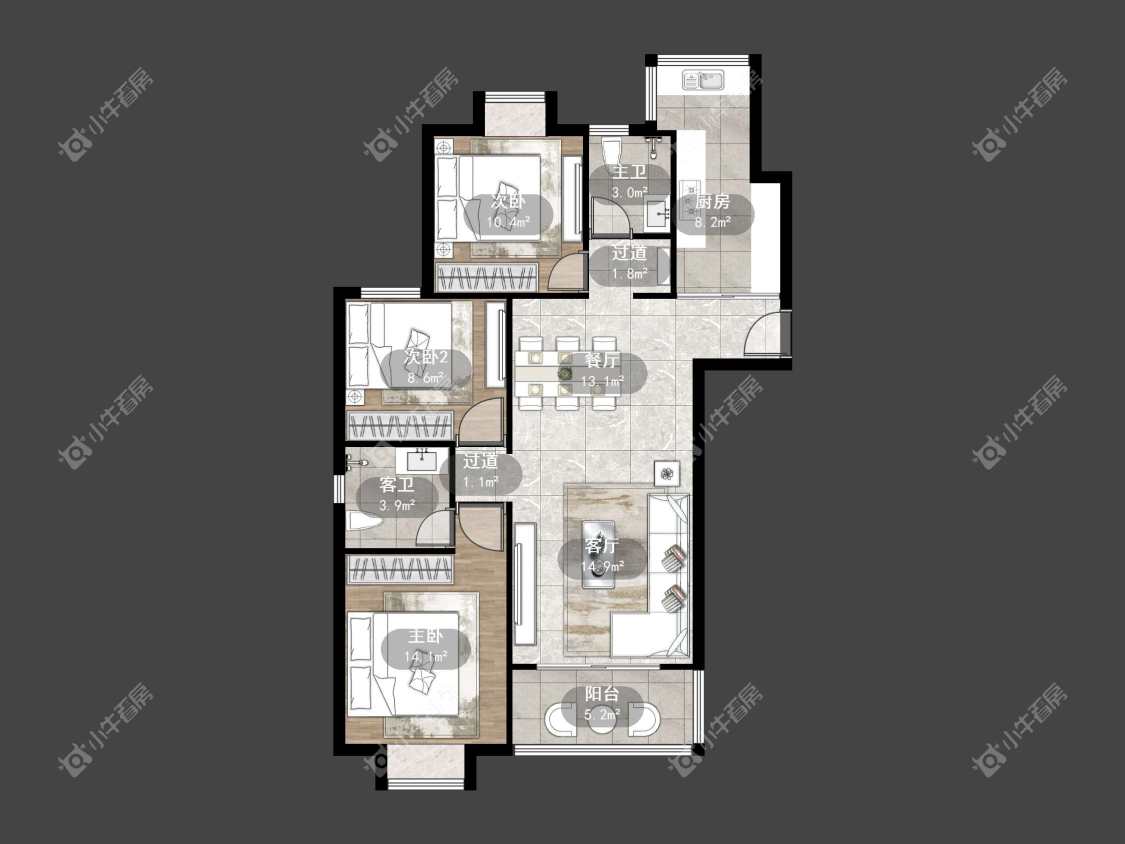 镇江嘉荟新城在售二手房源户型图_小牛看房