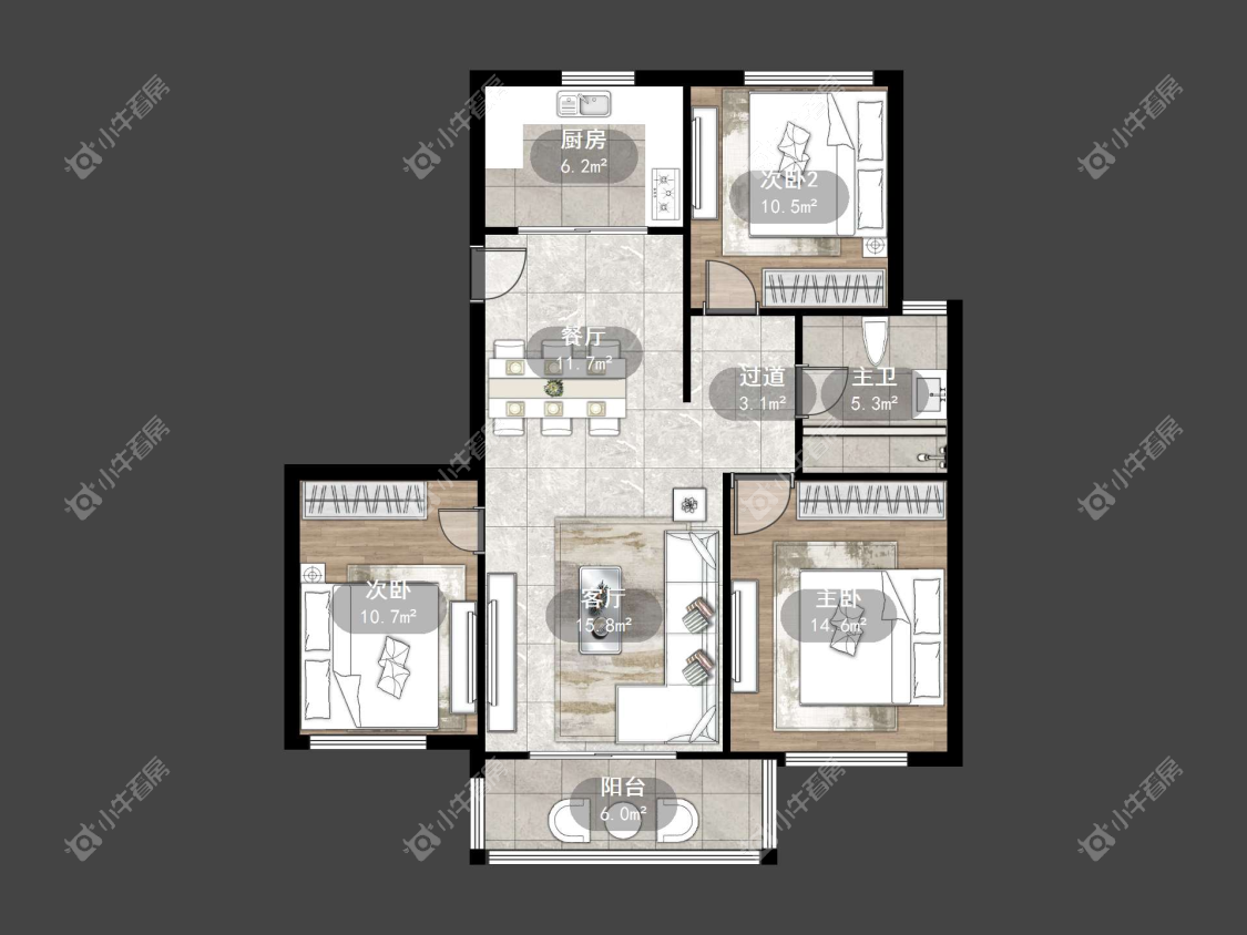 镇江滨河凤凰城在售二手房源户型图_小牛看房
