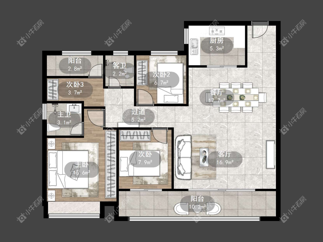 镇江远洋心里在售二手房源户型图_小牛看房