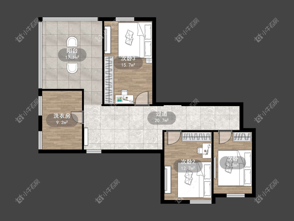 镇江天波城在售二手房源户型图_小牛看房