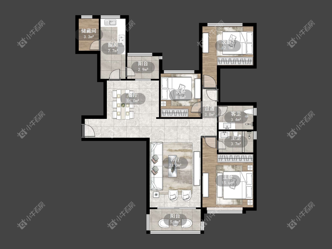 镇江恒大城在售二手房源户型图_小牛看房