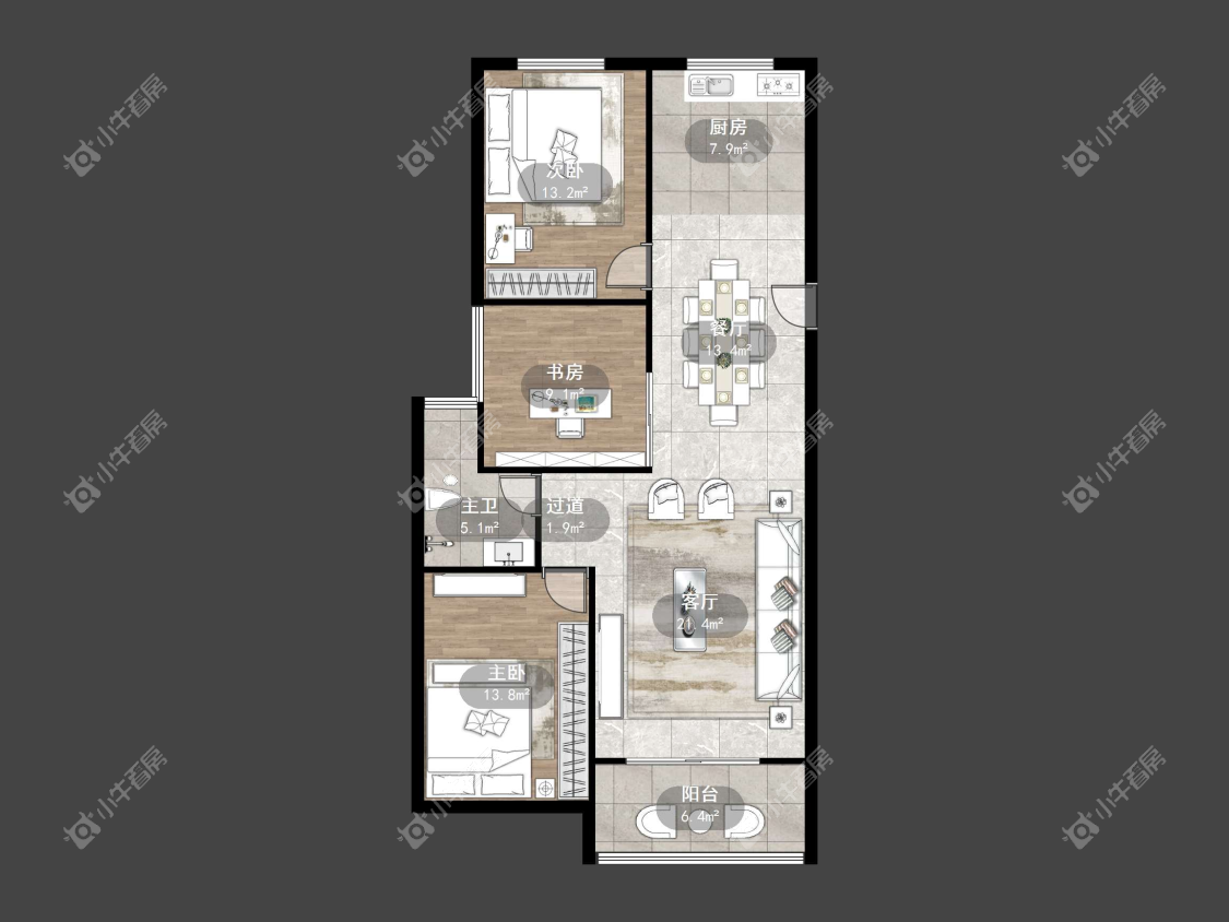 镇江华都幸福里在售二手房源户型图_小牛看房
