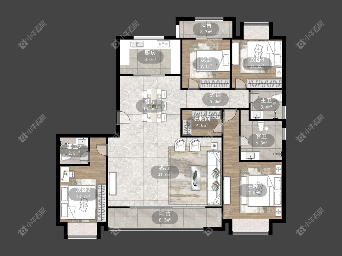 镇江红星天铂在售二手房源户型图_小牛看房