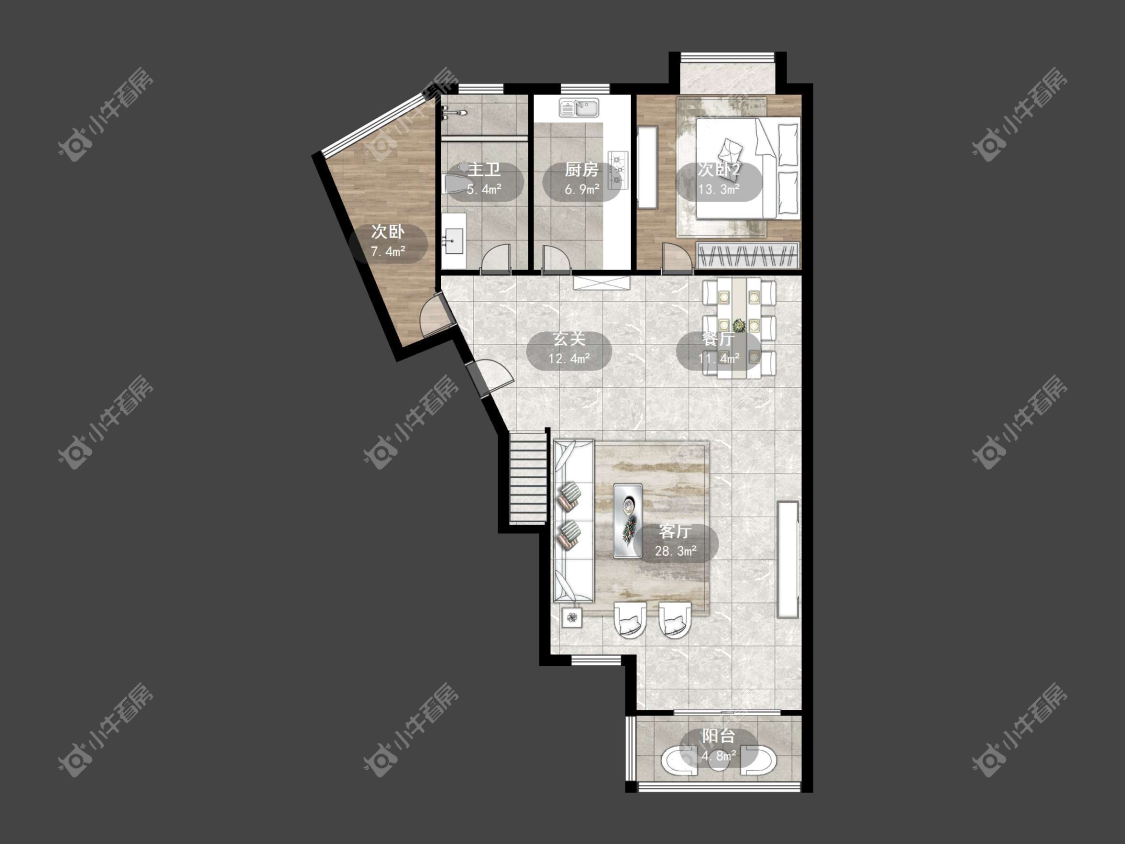 镇江鑫福苑在售二手房源户型图_小牛看房