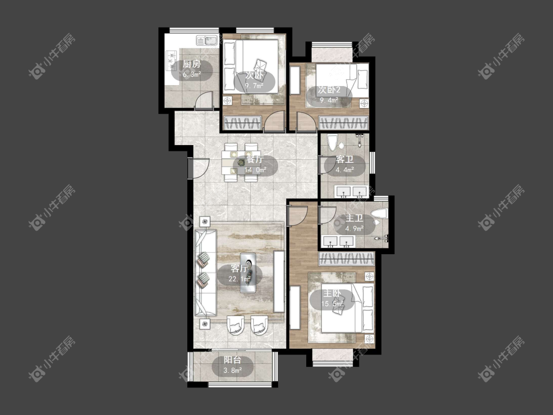 镇江练湖新城在售二手房源户型图_小牛看房