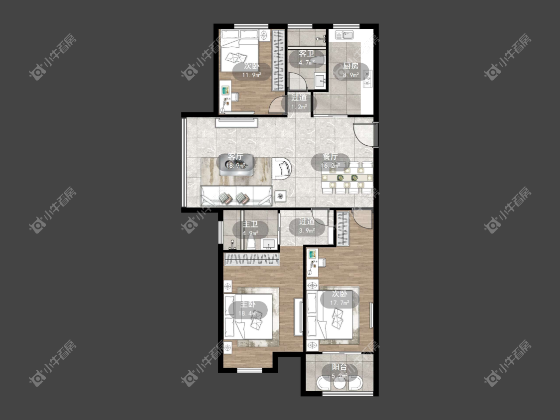 镇江华都幸福里在售二手房源户型图_小牛看房