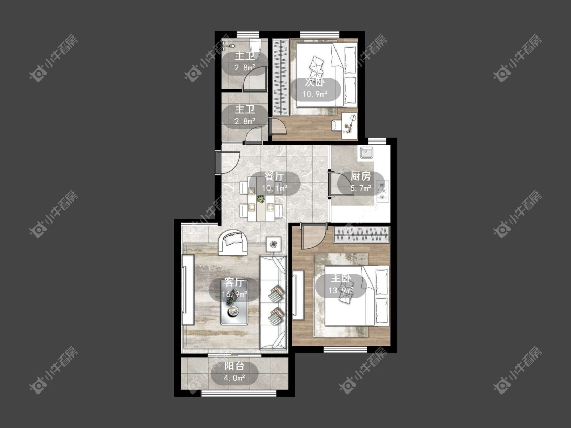 镇江东南新城在售二手房源户型图_小牛看房
