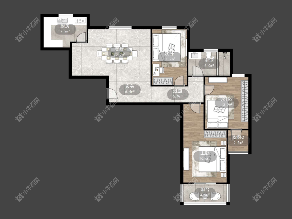 镇江东南新城在售二手房源户型图_小牛看房