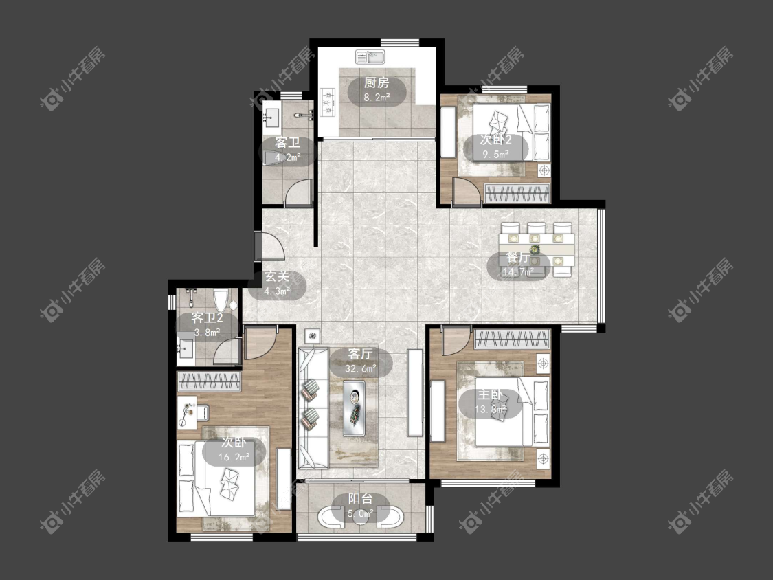 镇江欧洲城在售二手房源户型图_小牛看房