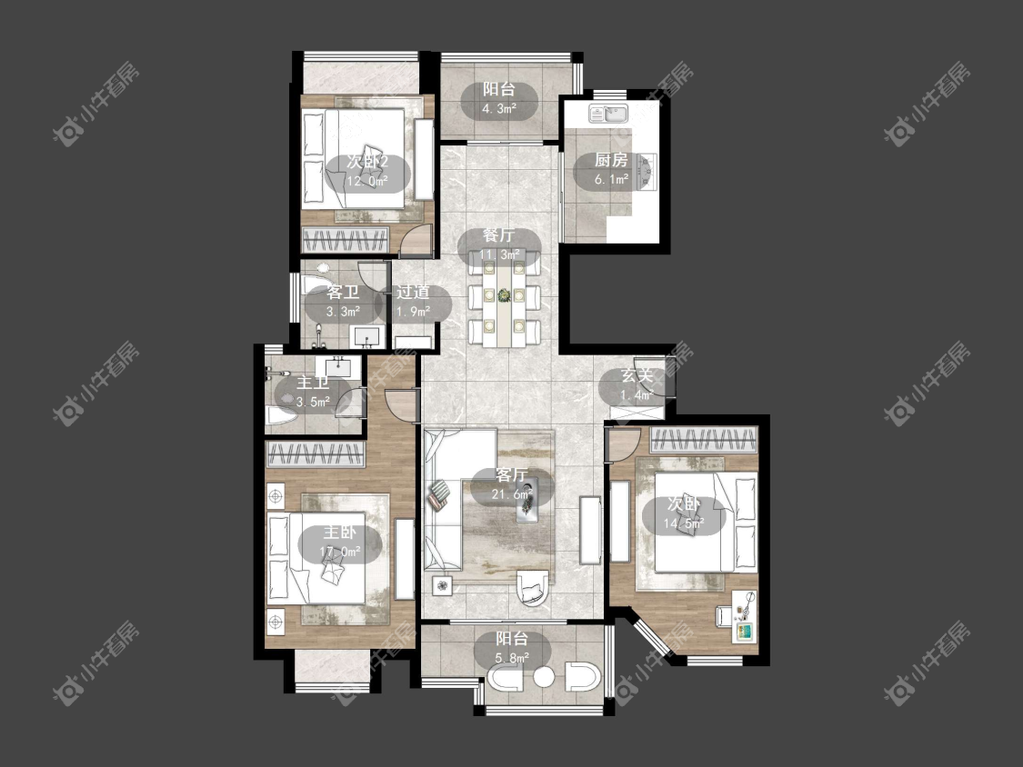 镇江锦轩华庭在售二手房源户型图_小牛看房