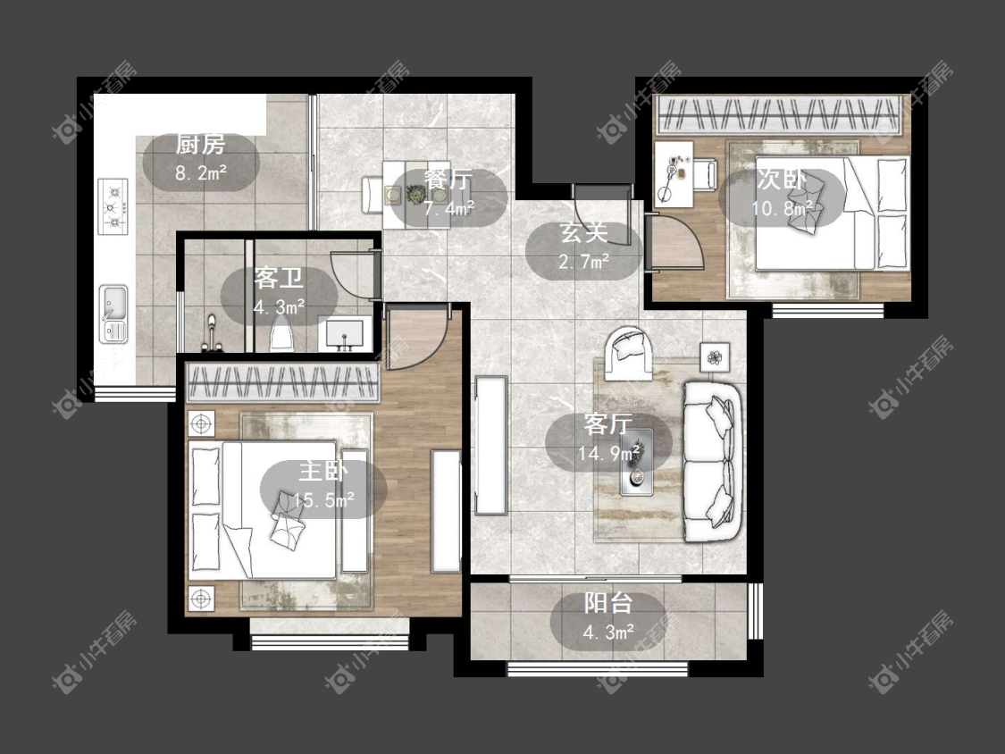 镇江练湖新城在售二手房源户型图_小牛看房