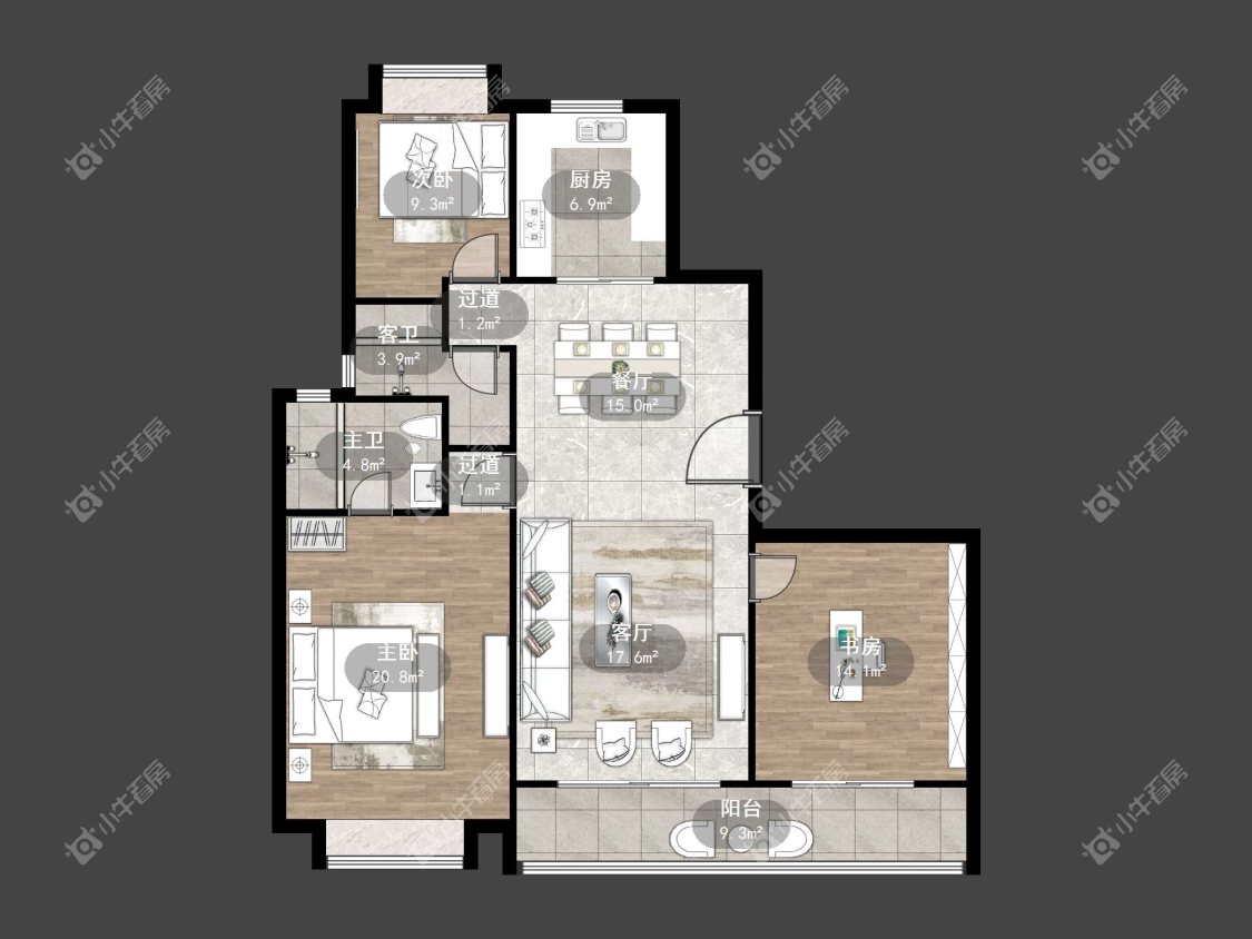 镇江红星天铂在售二手房源户型图_小牛看房