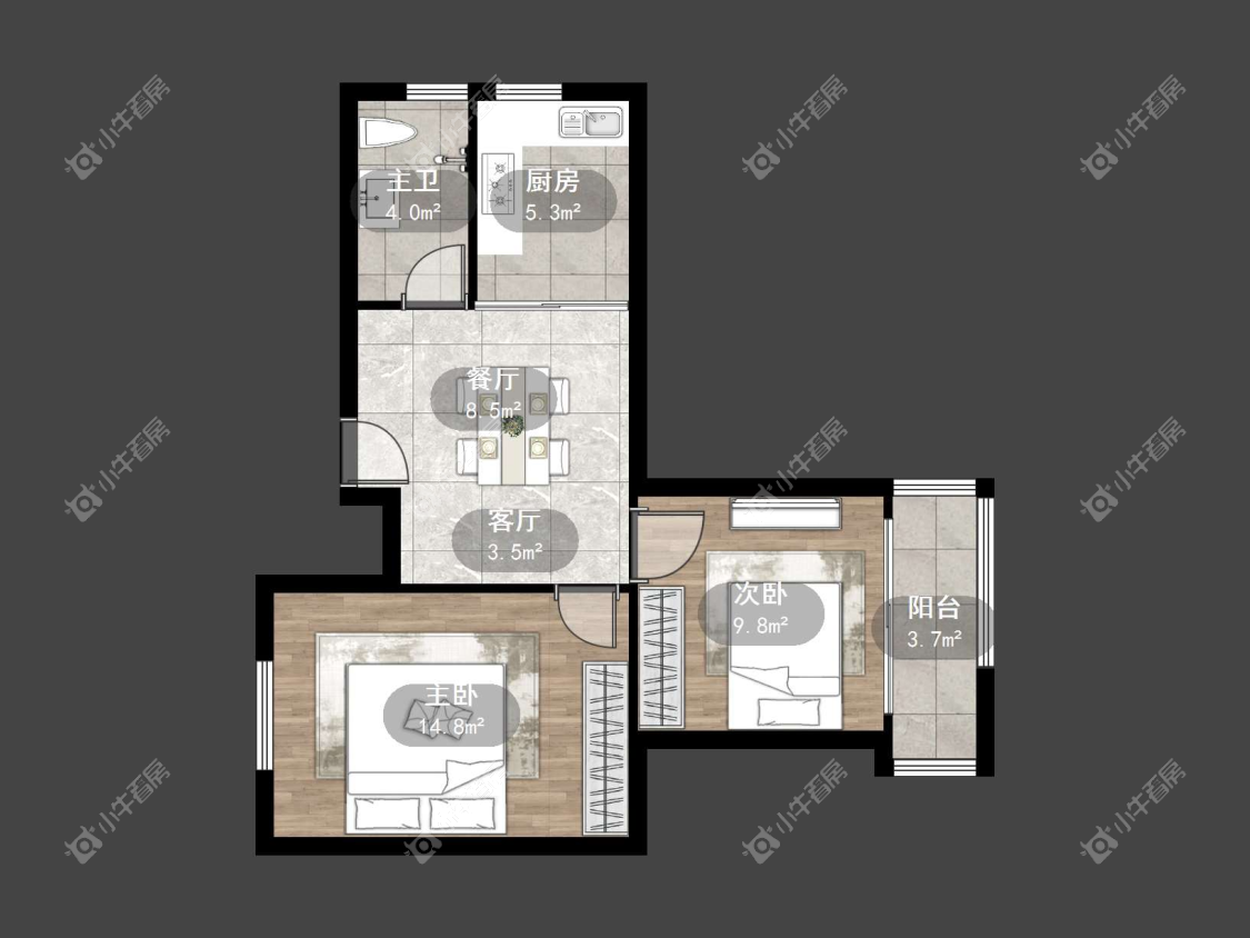 镇江东门北幢在售二手房源户型图_小牛看房
