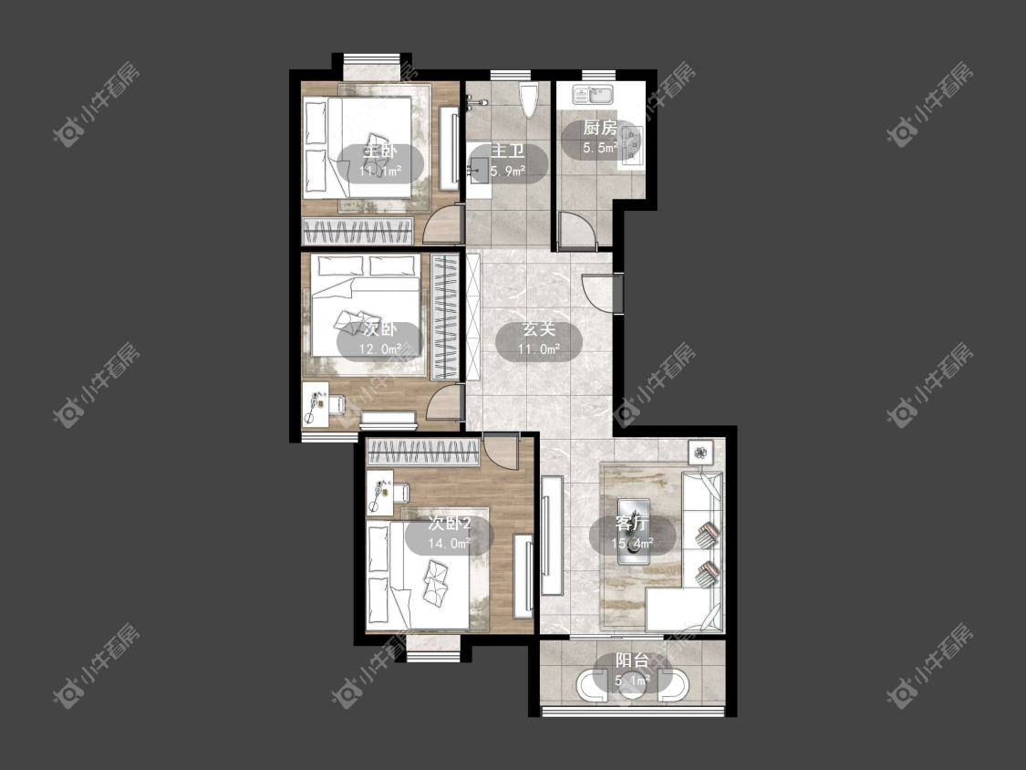 镇江城市绿洲在售二手房源户型图_小牛看房