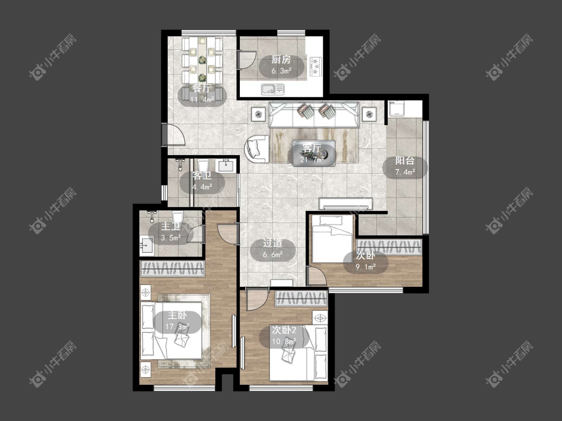 镇江欧洲城在售二手房源户型图_小牛看房