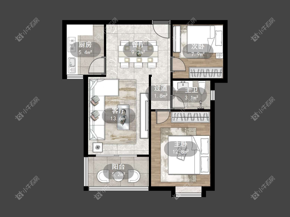 镇江城市绿洲在售二手房源户型图_小牛看房