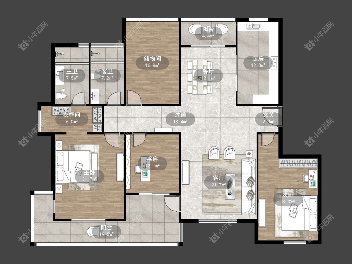 镇江天波城在售二手房源户型图_小牛看房