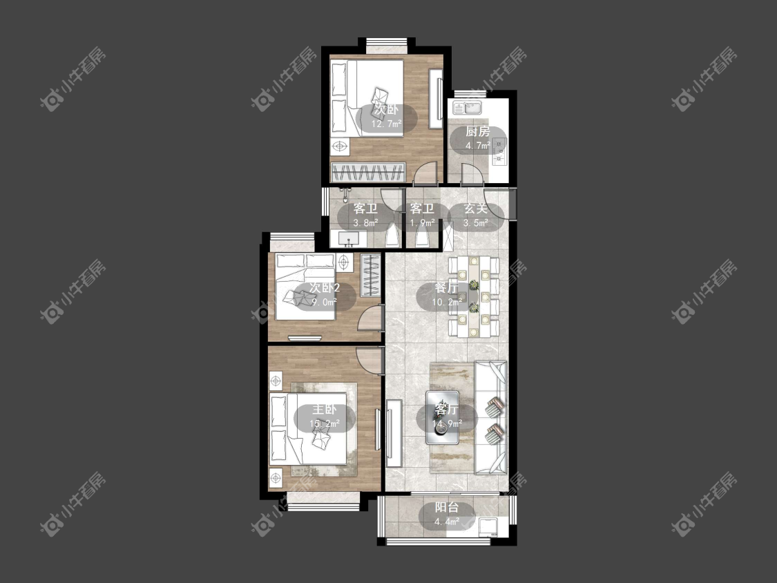 镇江荣城国际一期在售二手房源户型图_小牛看房