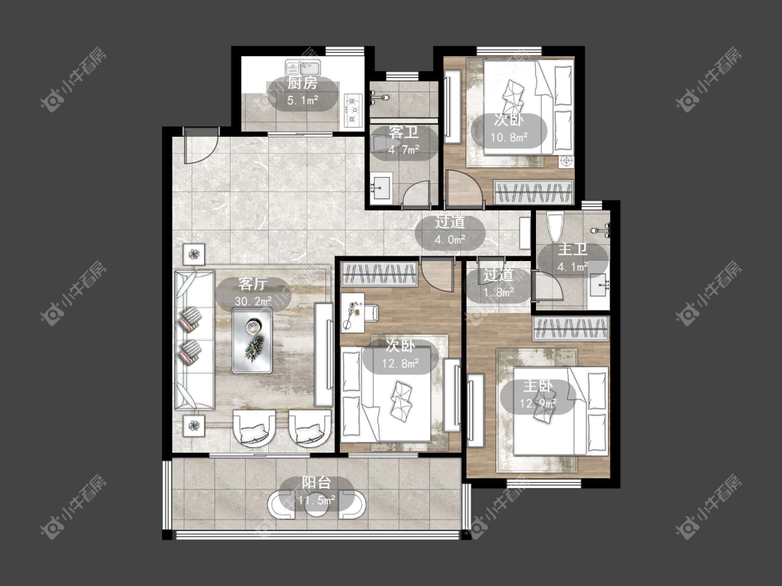 镇江荣城国际（中央公馆）在售二手房源户型图_小牛看房