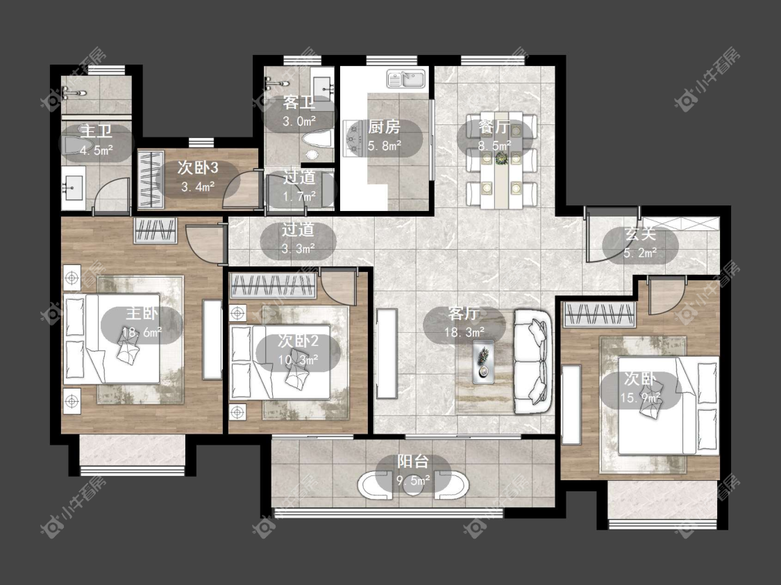 镇江金茂国际社区在售二手房源户型图_小牛看房