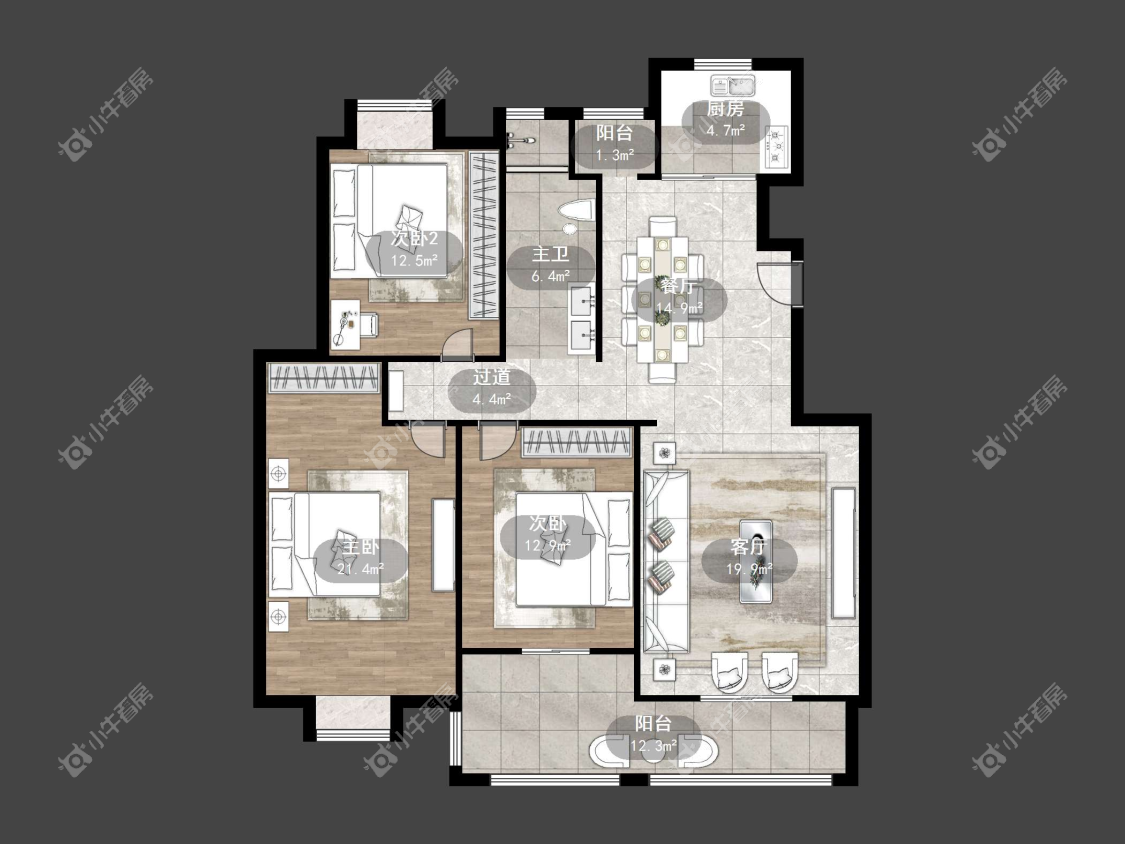 镇江华都锦城在售二手房源户型图_小牛看房