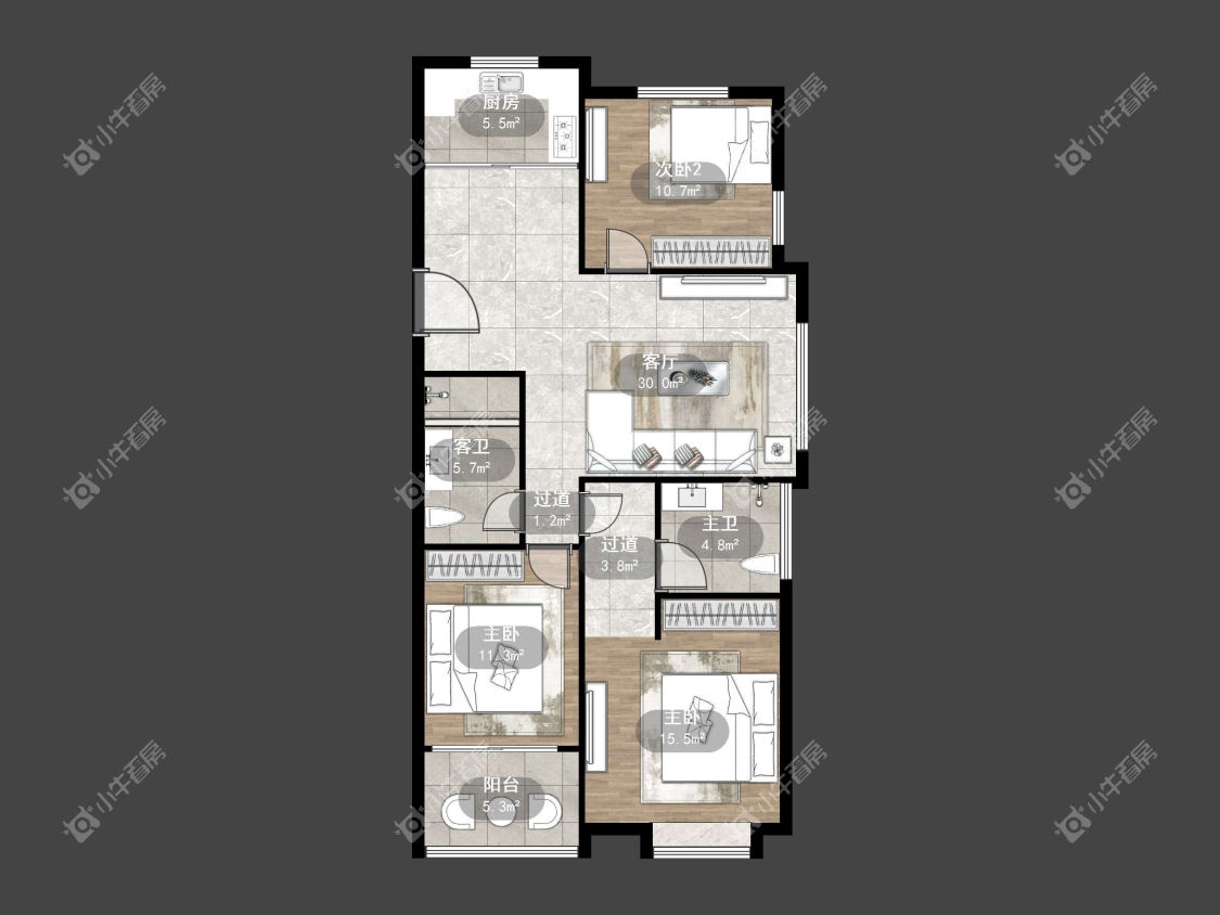 镇江紫竹园在售二手房源户型图_小牛看房