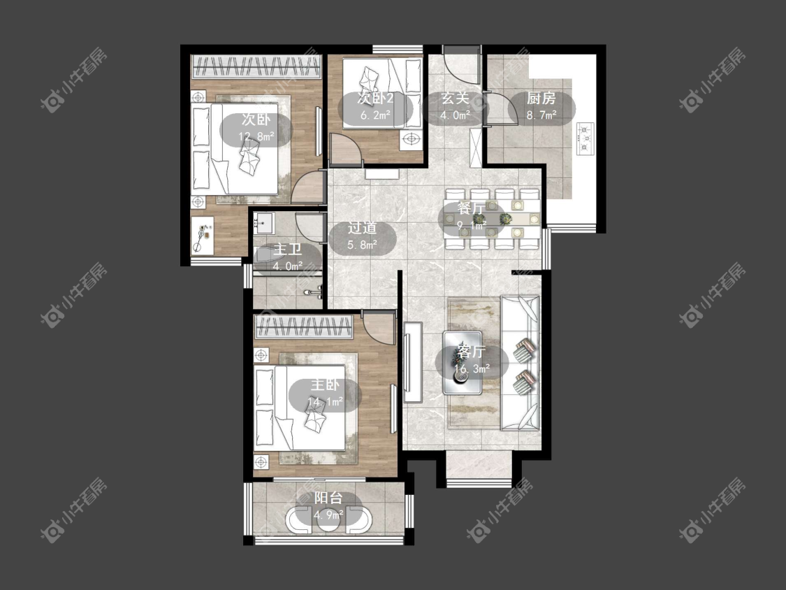 镇江信达香堤国际在售二手房源户型图_小牛看房