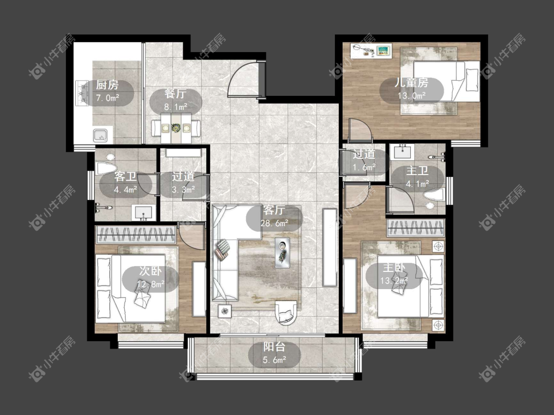 镇江澳都花城在售二手房源户型图_小牛看房