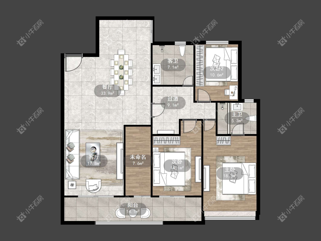 镇江汇金天地在售二手房源户型图_小牛看房