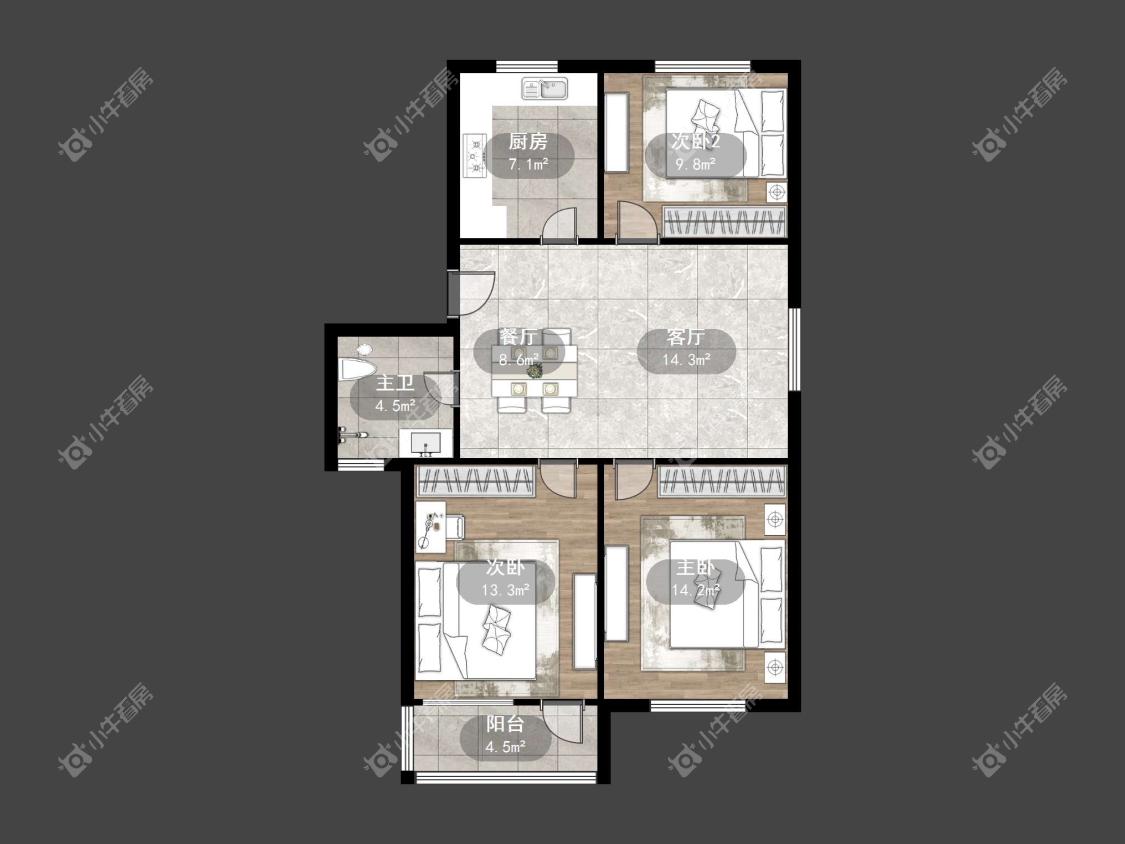 镇江水云东村在售二手房源户型图_小牛看房