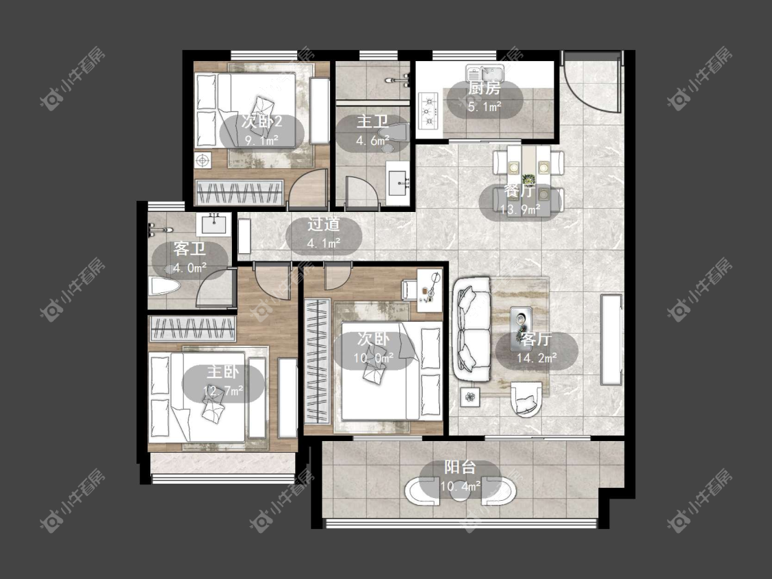 镇江荣城国际（中央公馆）在售二手房源户型图_小牛看房