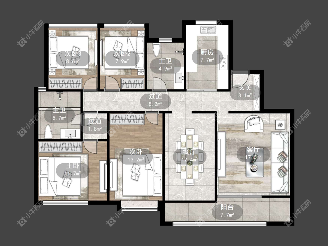 镇江吾悦华府金郡（丹阳）在售二手房源户型图_小牛看房