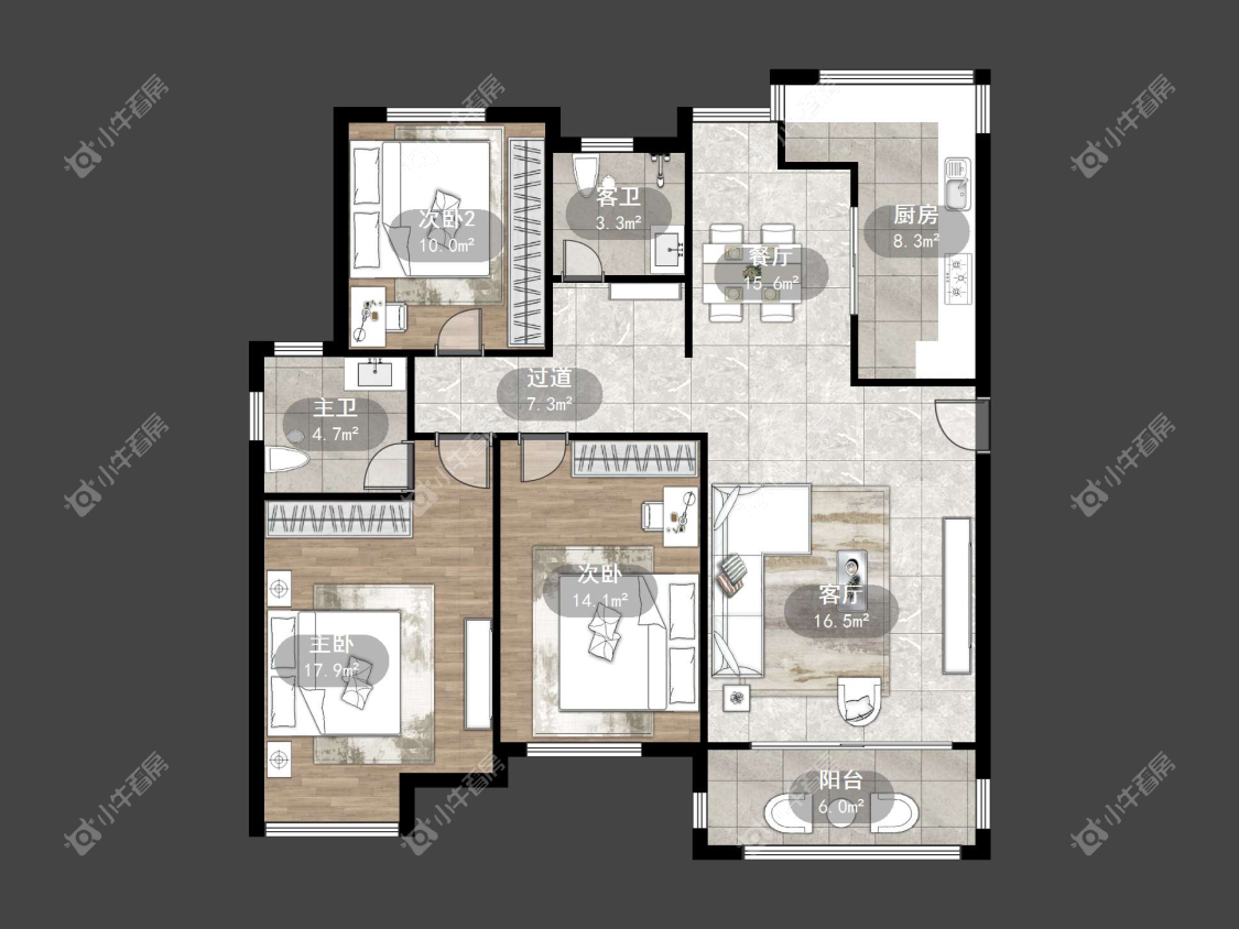 镇江领秀花都在售二手房源户型图_小牛看房