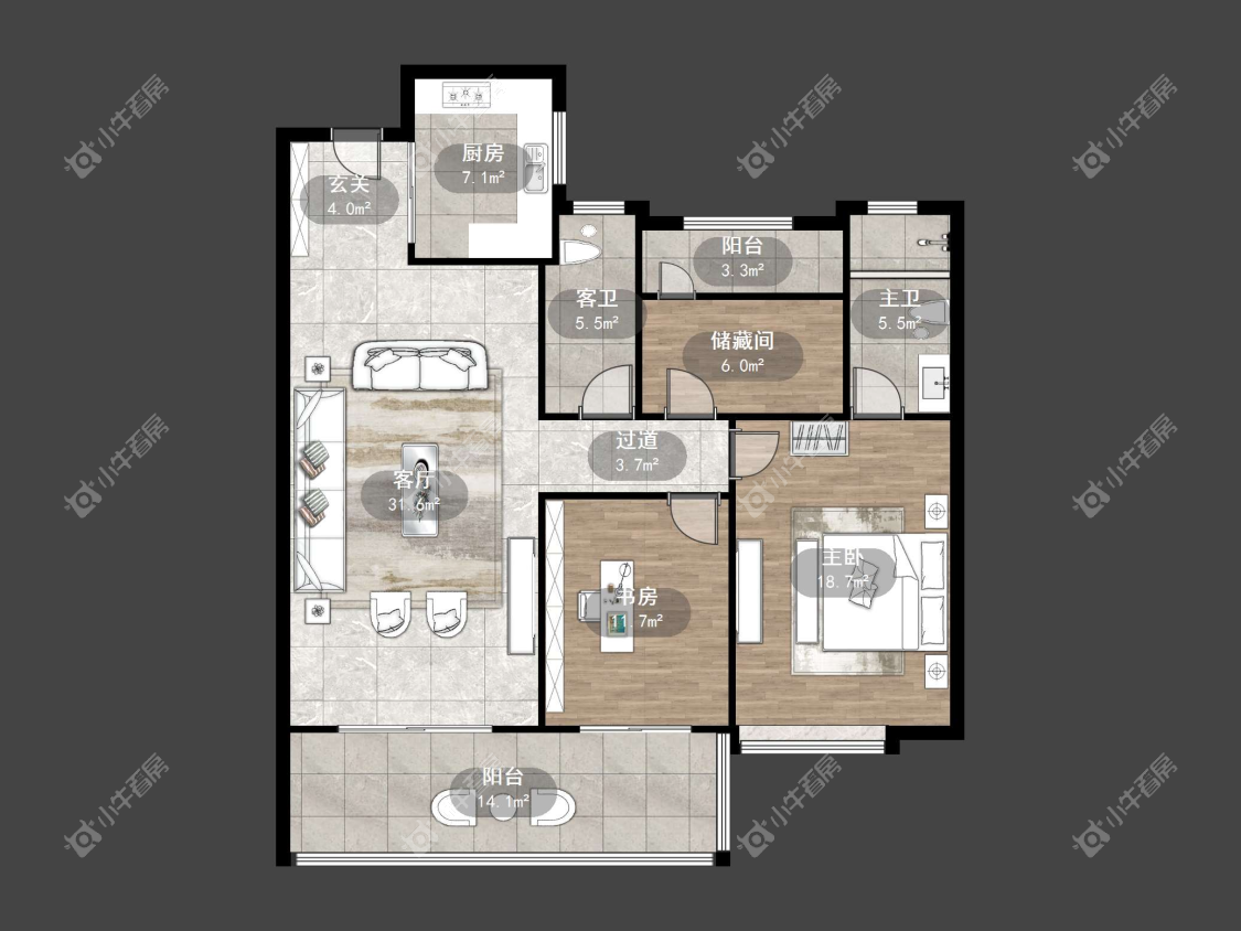 镇江璞悦观邸在售二手房源户型图_小牛看房