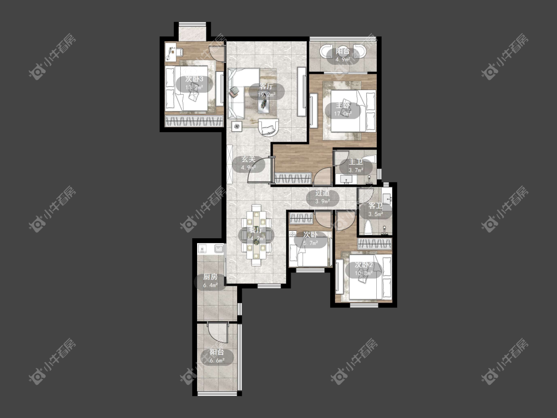 镇江恒大名都二三期在售二手房源户型图_小牛看房