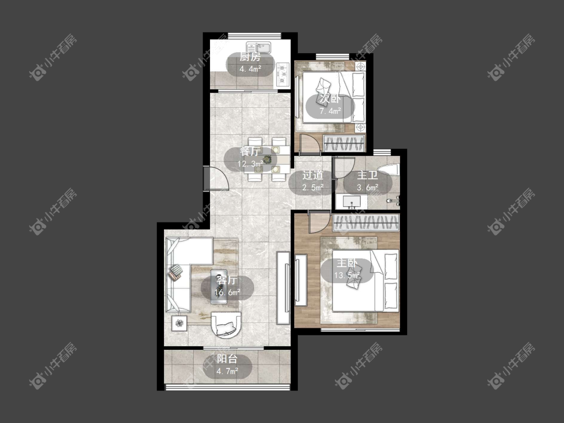 镇江天波城在售二手房源户型图_小牛看房