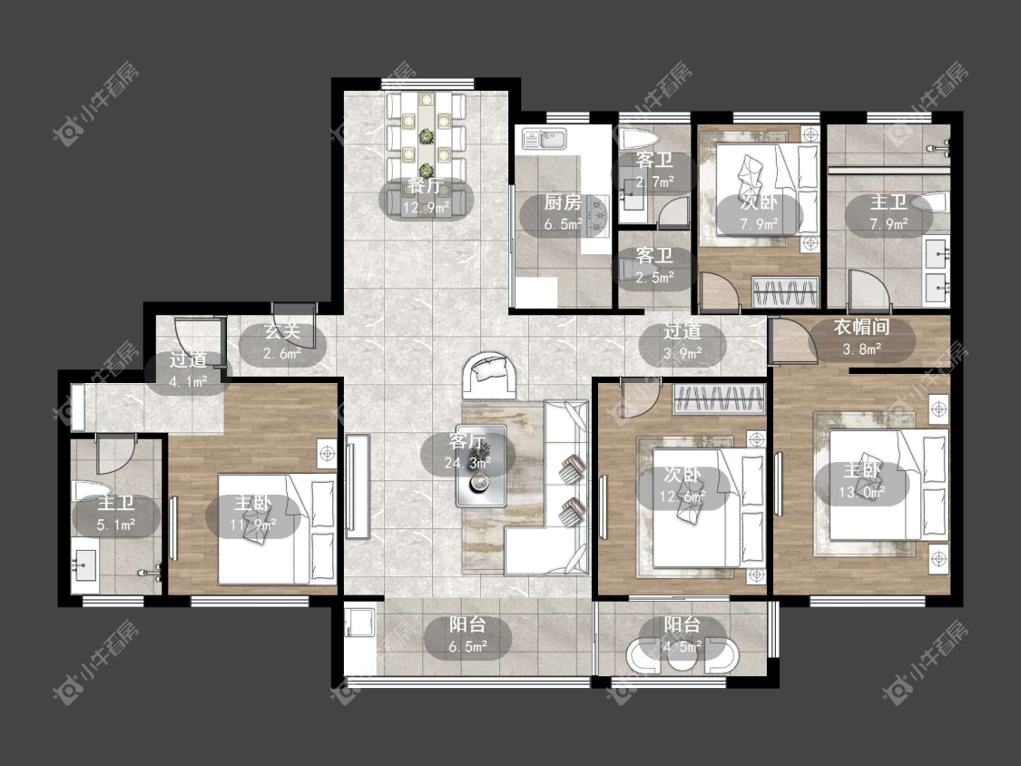 镇江中南君悦府中南一期在售二手房源户型图_小牛看房