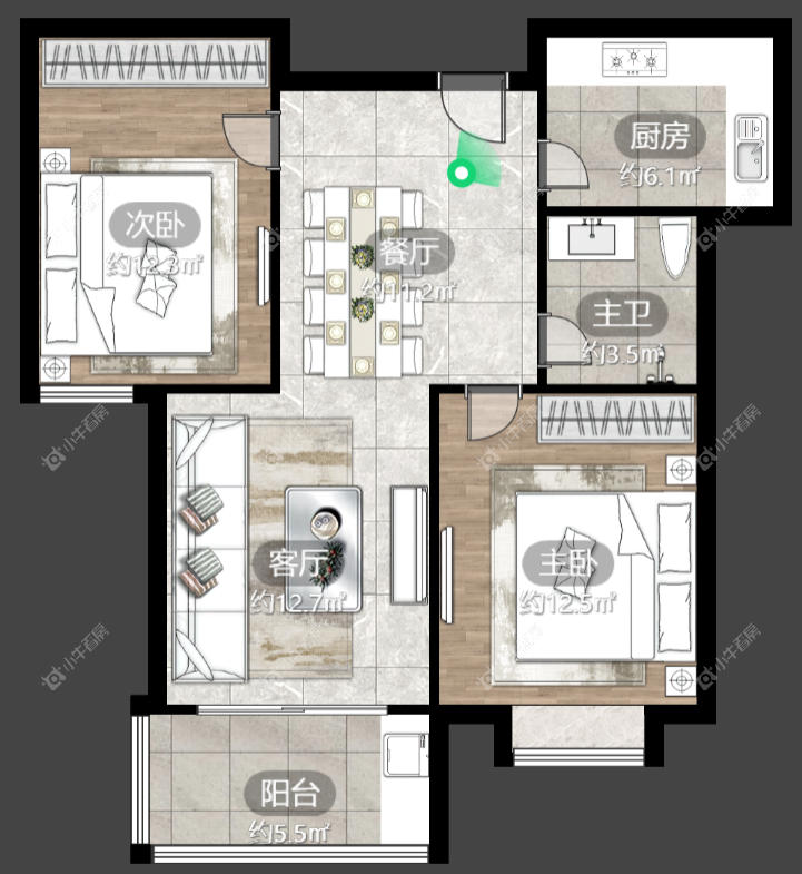 镇江天波城在售二手房源户型图_小牛看房