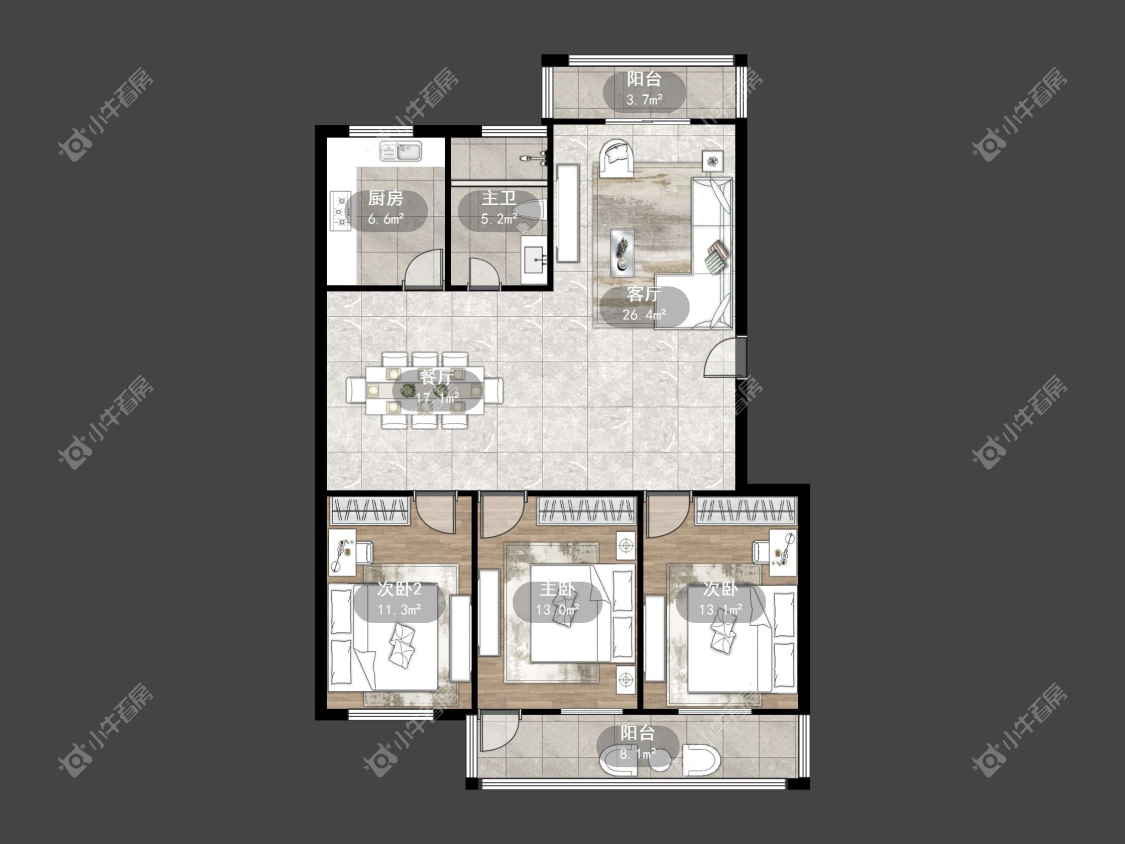 镇江曲园小区在售二手房源户型图_小牛看房