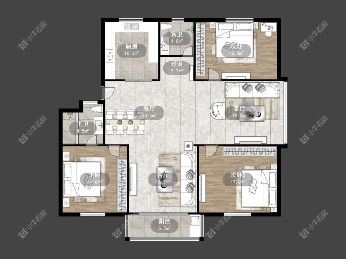 镇江华南园中园在售二手房源户型图_小牛看房