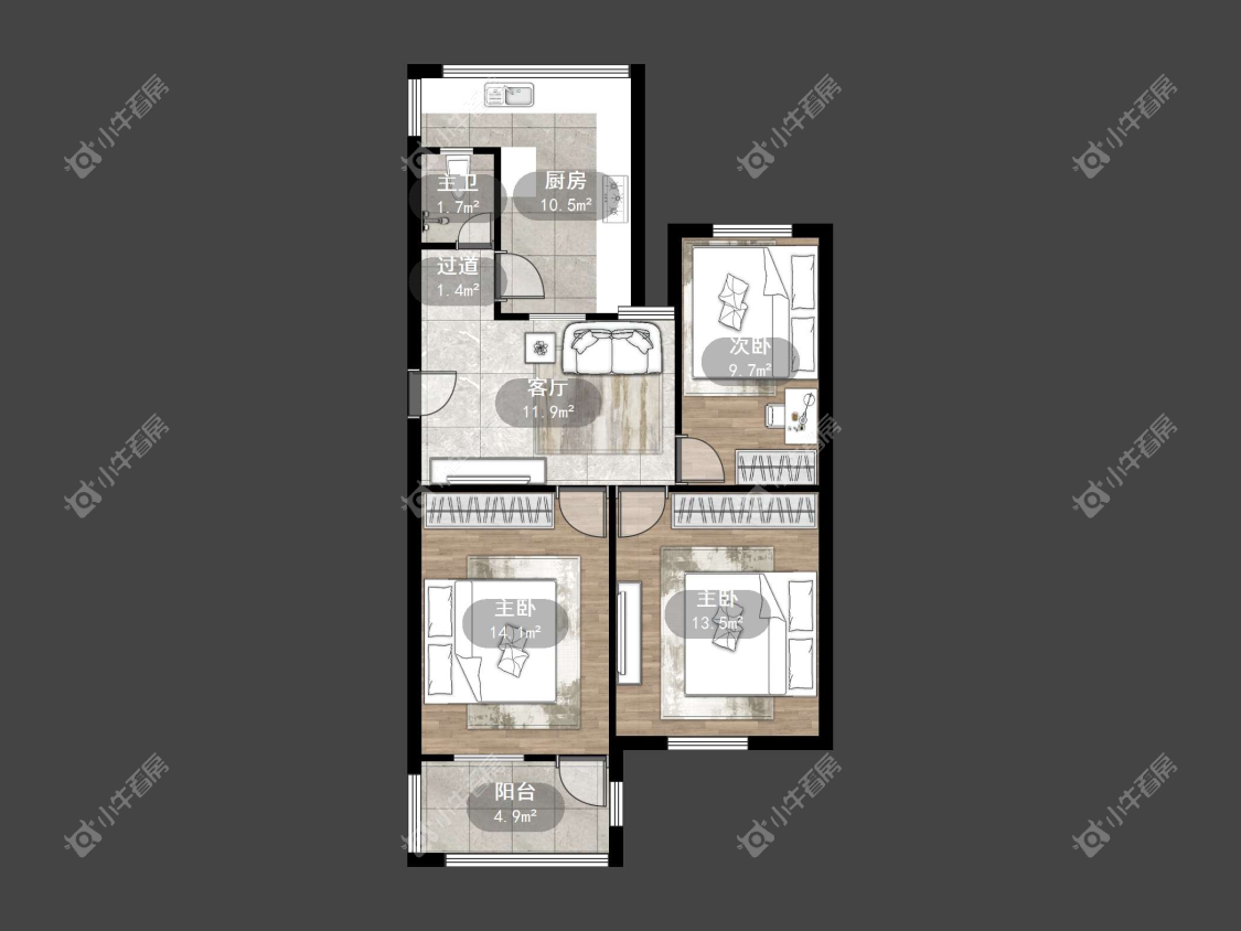 镇江凤美新村在售二手房源户型图_小牛看房